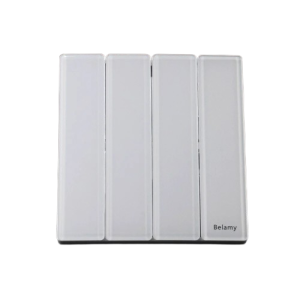 Belamy White 4 Gang 1 Way Switch | BE-Glass White