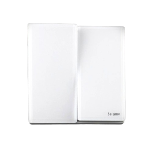 Belamy White 2 Gang 1 Way Switch | BE-Glass White