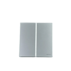 Belamy Sky Grey 2 Gang 1 Way Switch | BE-Glass Gray